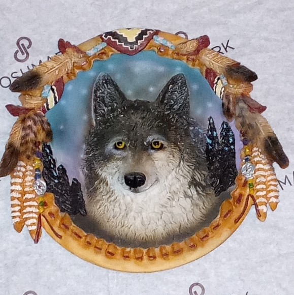 Vtg Gray Wolf 3D Wall Plate - Picture 1 of 4